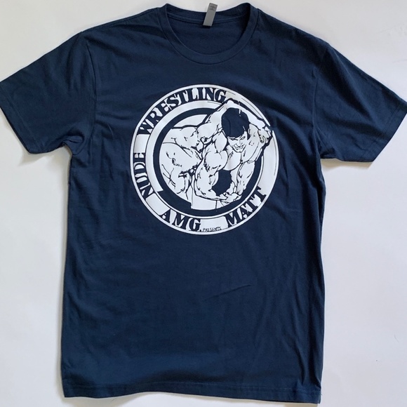 AMG Nude Wrestling Presents Matt!  HTV on Dark Blue 100% Cotton Next Level T - Picture 9 of 10